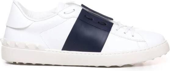 Valentino Garavani Witte Leren Sneakers met Band Detail White Heren