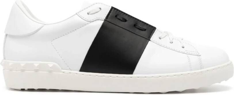 Valentino Garavani Witte Leren Sneakers met Rubberen Zool White Heren