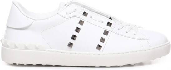 Valentino Garavani Witte Leren Sneakers met Stud Details White Heren