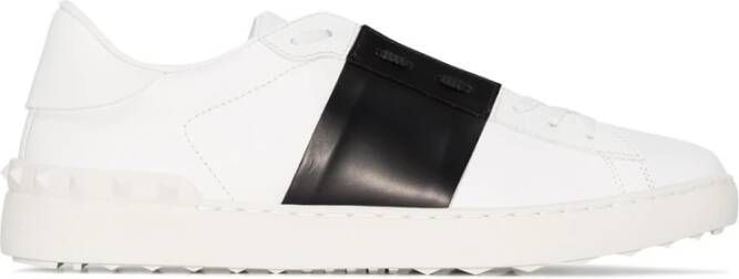 Valentino Garavani Witte leren sneakers met zijstrepen White Heren