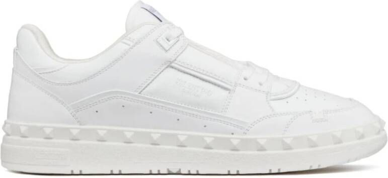 Valentino Garavani Witte Leren Sneakers Stijlvol Ontwerp White Heren