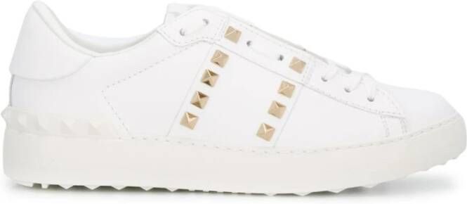 Valentino Garavani Witte Leren Sneakers Vrouwen White Dames