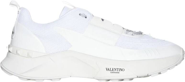 Valentino Garavani Witte Mesh Low-Top Sneakers White Heren