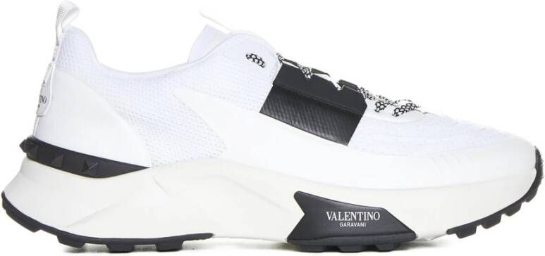 Valentino Garavani Witte Mesh Sneakers met Twee-Tone Veters White Heren