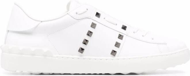 Valentino Garavani Witte platte schoenen veters rockstud versiering White Heren