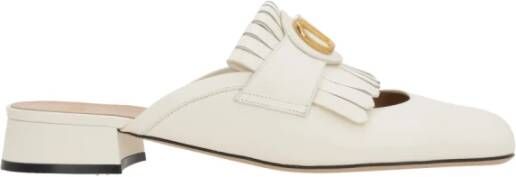 Valentino Garavani Witte platte slof met VLogo-detail White Dames