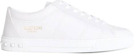 Valentino Garavani Witte Rockstud Veterschoenen Wit Heren