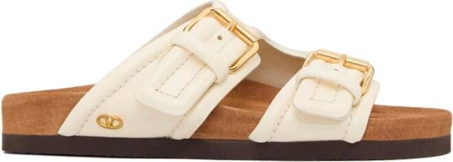 Valentino Garavani Witte Slide Sandalen VLogo Handtekening Detail White Dames