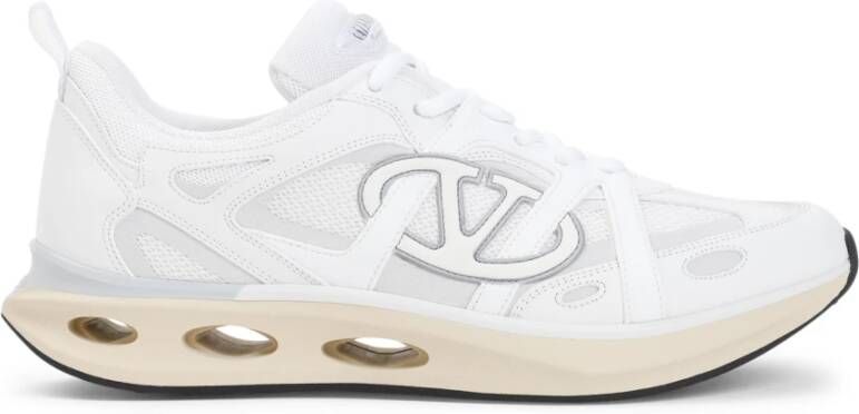 Valentino Garavani Mesh Panel Sneakers met VLogo Signature White Heren