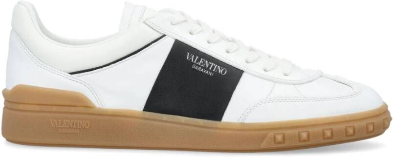 Valentino Garavani Witte Zwarte lage top sneakers Ss24 White Heren