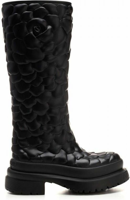 Valentino Garavani Rainboot T. 30 50 in Czarny Leather Zwart Dames