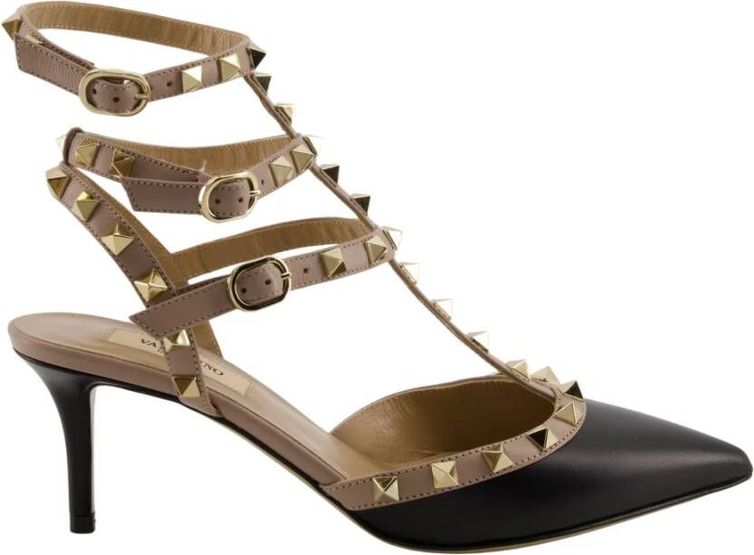 Valentino Garavani Zwart Beige Rockstud Hakken Black Dames