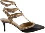 Valentino Garavani Zwart Beige Rockstud Hakken Black Dames - Thumbnail 1