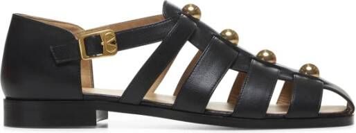 Valentino Garavani Zwarte Cage Sandalen met Metalen Details Black Heren