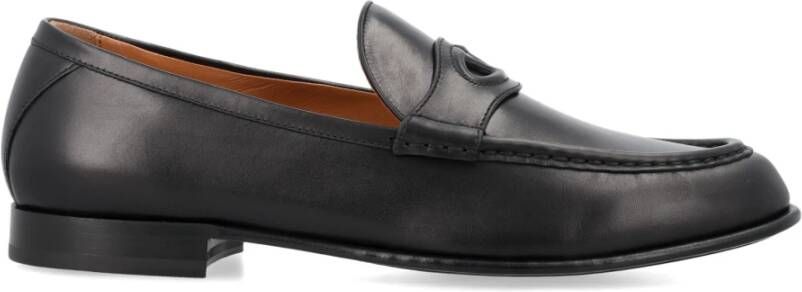 Valentino Garavani Zwarte Gesloten Loafer VLogo Detail Black Heren