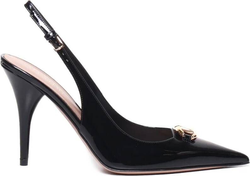 Valentino Garavani Zwarte Hak Slingback Schoenen Black Dames