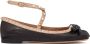 Valentino Garavani Zwarte Leren Ballerina Flats Black Dames - Thumbnail 1