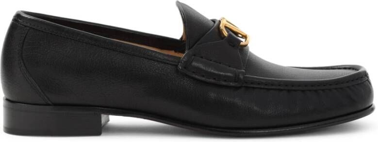 Valentino Garavani Zwarte leren Loafer schoenen Black Heren