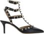 Valentino Garavani Zwarte Leren Pumps met Puntige Neus Black Dames - Thumbnail 1