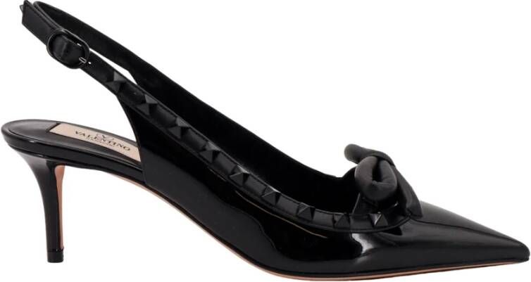 Valentino Garavani Zwarte Leren Pumps met Verstelbare Band Black Dames