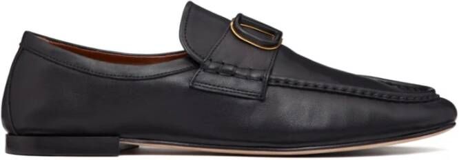 Valentino Garavani Zwarte Loafer Signature VLogo Nappa Leer Black Heren