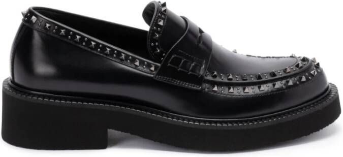 Valentino Garavani Zwarte platte schoenen met Rockstud-versiering Black Heren