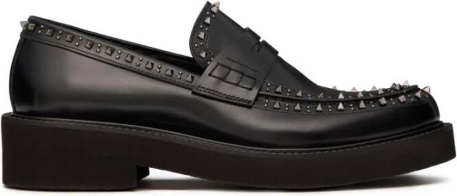 Valentino Garavani Zwarte platte schoenen met Rockstud-versiering Black Heren