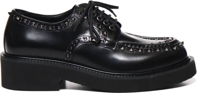 Valentino Garavani Zwarte platte schoenen met studs decoratie Black Heren