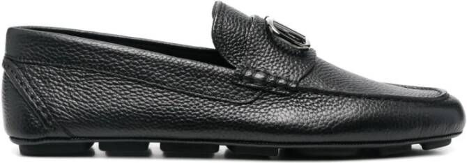 Valentino Garavani Zwarte platte schoenen VLogo handtekening detail Black Heren