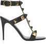 Valentino Garavani Zwarte Romeinse Stud Leren Sandalen Black Dames - Thumbnail 1