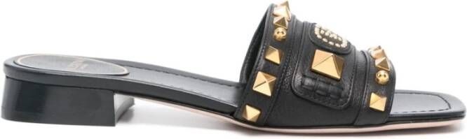 Valentino Garavani Zwarte Sandalen met VLogo Studs Black Dames