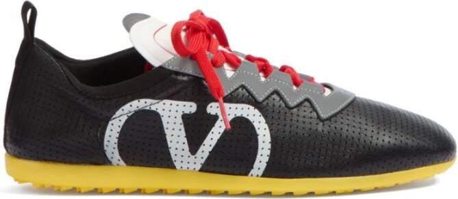 Valentino Garavani Zwarte Sneakers met VLogo Patch Black Heren