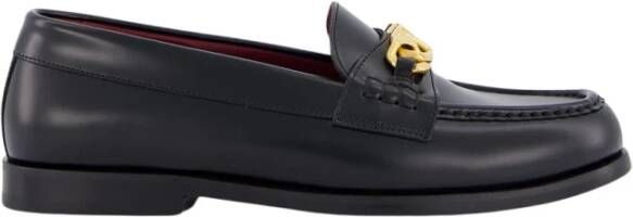 Valentino Garavani Zwarte VLogo Chain Leren Loafers Black Heren