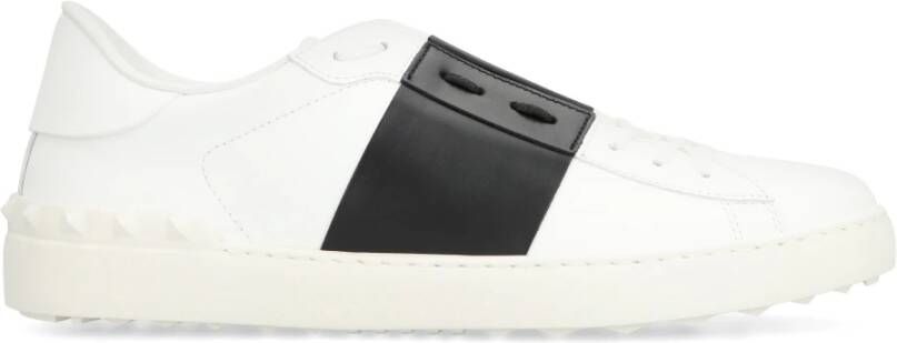 Valentino Open Leren Lage Sneakers White Heren