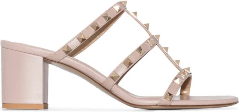 Valentino Poederroze Rockstud Kooi Muiltjes Pink Dames