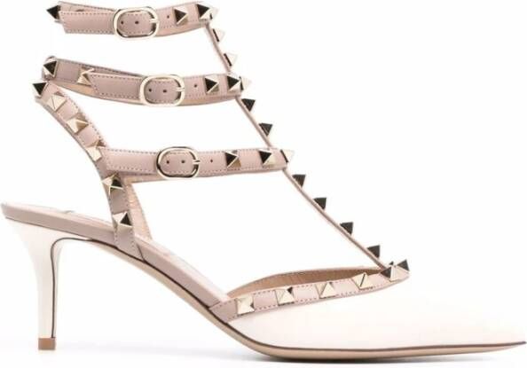 Valentino Rockstud Leren Pumps Beige Dames