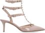 Valentino Rockstud Patent Leren Slingback Pumps Beige Dames - Thumbnail 1