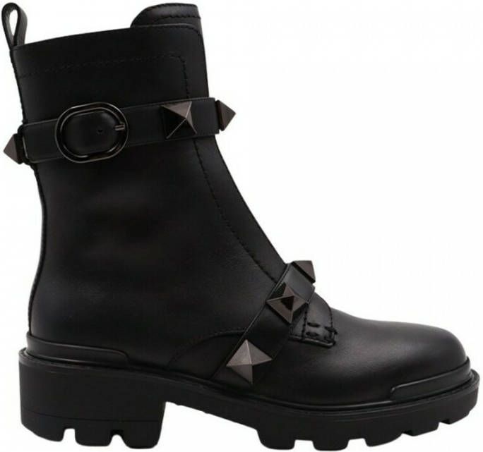 Valentino Roman Stud Embellished Side Zipped Boots