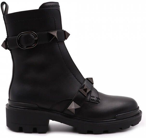 Valentino Roman Stud Embellished Side Zipped Boots