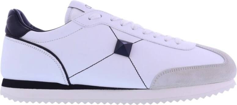 Valentino Studded Low-Top Sneakers in Wit Zwart White Heren