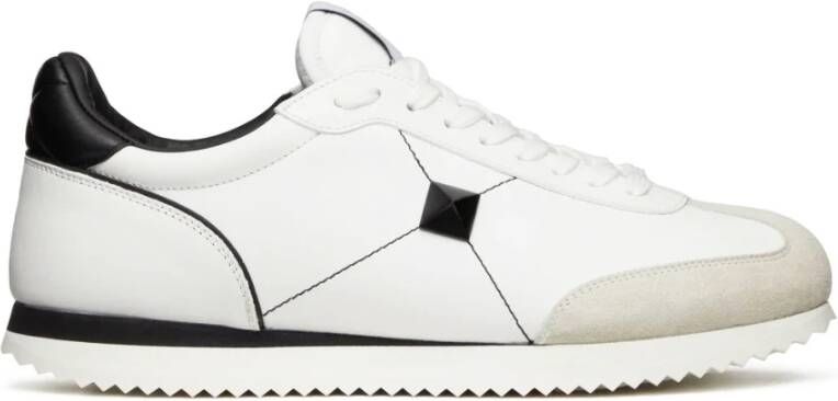 Valentino Studded Low-Top Sneakers in Wit Zwart White Heren