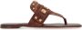 Valentino Garavani Rockstud Square Toe Thong Sandals Brown Dames - Thumbnail 5