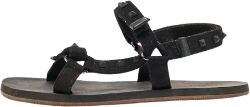 Valentino Vintage Pre-owned Canvas sandals Black Dames