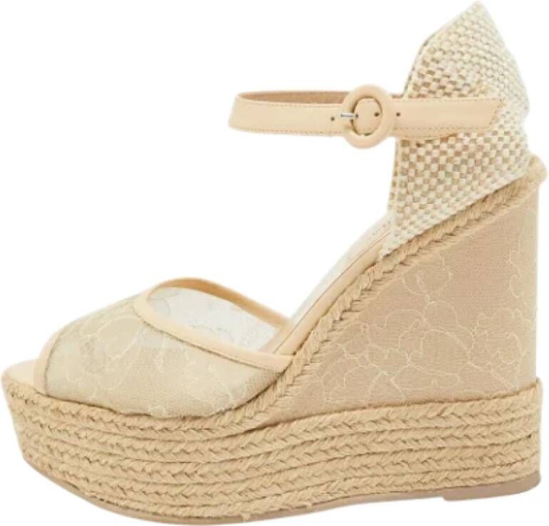 Valentino Vintage Pre-owned Lace sandals Beige Dames