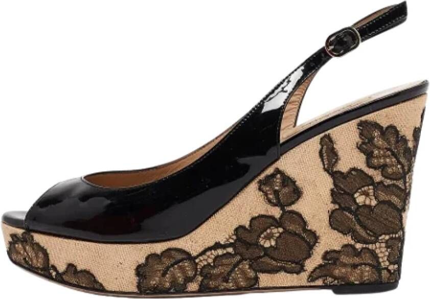 Valentino Vintage Pre-owned Lace sandals Black Dames