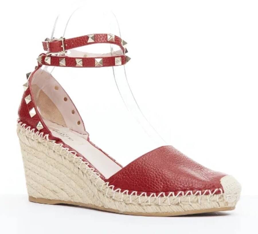 Valentino Vintage Pre-owned Leather espadrilles Red Dames