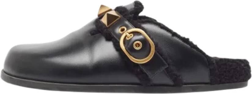 Valentino Vintage Pre-owned Leather flats Black Dames