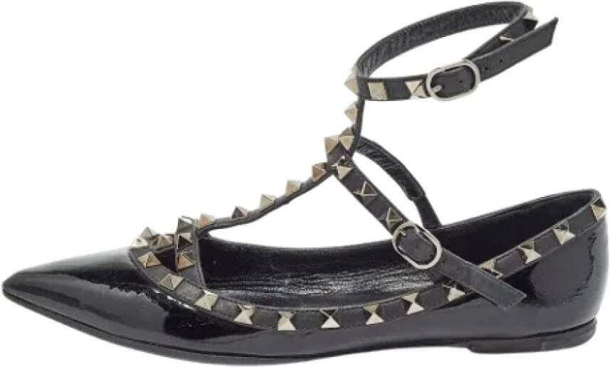 Valentino Vintage Pre-owned Leather flats Black Dames