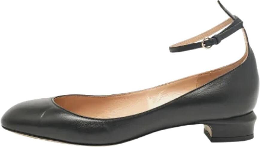 Valentino Vintage Pre-owned Leather flats Black Dames