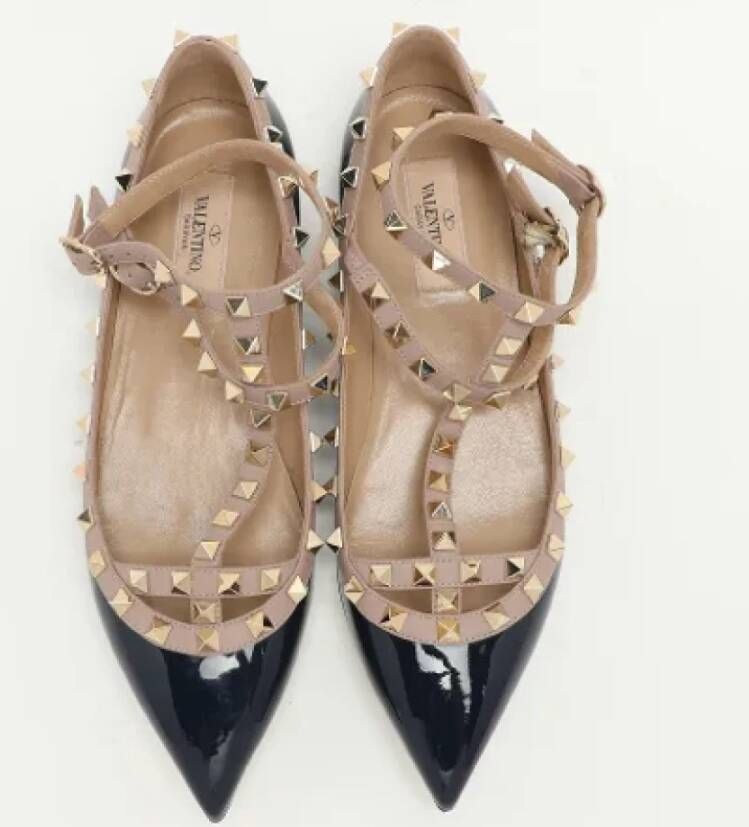 Valentino Vintage Pre-owned Leather flats Blue Dames